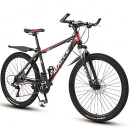 PBTRM Bicicleta PBTRM Bikes Bicicleta Montaña 26 Pulgadas, Horquilla Suspensión, Freno Disco Doble, Bicicleta Antideslizante, MTB Urbana para Adultos O Adolescentes para Uso En Exteriores, Rojo, 27 Speed