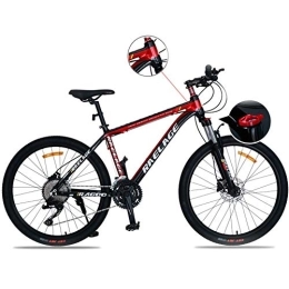 Relaxbx Bicicleta Relaxbx Outdoor Mountain Racing Bicycles, Freno de Disco de Bicicleta de montaña de aleación de Aluminio de 21 velocidades, Horquilla de suspensión, Negro + Rojo