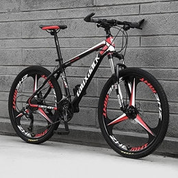 UYHF Bicicletas de montaña UYHF 26 '' Bicicletas de montaña Plegables, 21 / 24 / 27 Bicicletas de Velocidad MTB, suspensión Completa 3-Habla de 36 Pulgadas de Ruedas, Bicicleta Antideslizante para homb Black-Red-24 Speed