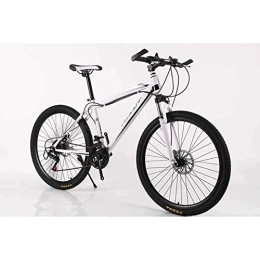 WEHOLY Bicicletas de montaña WEHOLY Bicicleta Bicicleta de montaña Cuadro MTB Bicicleta Acero de Alto Carbono 21 velocidades 24 'Rueda Bicicleta de montaña Frenos de Disco, Blanco