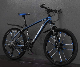 WJSW Bicicletas de montaña WJSW 26 Pulgadas Marco de Aluminio MTB Bicicleta Bicicleta de montaña para Adultos Bicicleta de Carretera de Ciudad (Color: Negro Azul, Tamaño: 27 velocidades)