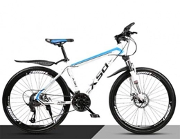 WJSW Bicicletas de montaña WJSW Bicicleta de montaña con amortiguación para Adultos, Bicicleta de Ciudad de 26 Pulgadas para Adultos, Velocidad Variable, Todo Terreno (Color: Azul Blanco, tamaño: 24 velocidades)