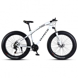 WJSW Bicicletas de montaña WJSW Bicicleta de montaña de Acero con Alto Contenido de Carbono de 26 Pulgadas - Bicicletas de montaña rgidas para Adultos (Color: Blanco, tamao: 21 velocidades)