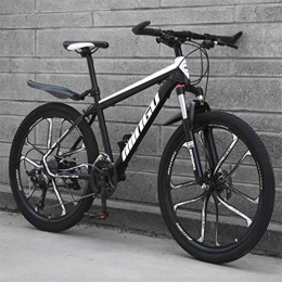 WJSW Bicicletas de montaña WJSW Bicicleta de montaña rgida de Diez Cuchillas, Bicicleta de montaña de Doble suspensin Unisex (Color: Blanco Negro, tamao: 27 velocidades)