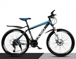 WJSW Bicicletas de montaña WJSW Bicicletas de montaña de Doble suspensin, Bicicleta de Carretera de 26 Pulgadas para Adultos de Acero al Carbono de Velocidad Variable (Color: Negro Azul, tamao: 24 velocidades)