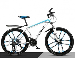 WJSW Bicicletas de montaña WJSW Bicicletas de montaña de Doble suspensin para Hombre, Bicicleta rgida Commuter City de 26 Pulgadas para Adultos (Color: Azul Blanco, tamao: 30 velocidades)