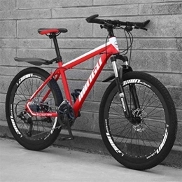 WJSW Bicicletas de montaña WJSW Bicicletas de montaña rgidas para Hombres Adultos, Bicicleta de montaña rgida Commuter City (Color: Rojo, tamao: 24 velocidades)