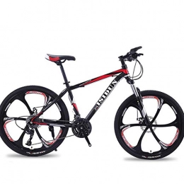 WYN Bicicletas de montaña WYN Bicicleta Bicicleta De Montaña Hombre Adulto Velocidad Doble Disco Freno Choque Mujeres, Negro Rojo, 30 velocidades