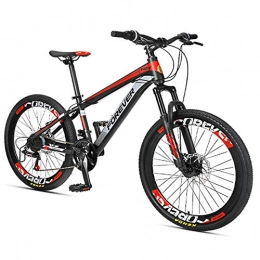 ZHTY Bicicleta ZHTY Bicicletas de montaña para niños, Bicicleta de montaña con Freno de Disco Doble de 24 velocidades, Marco de Acero con Alto Contenido de Carbono, Bicicletas de montaña para niños y niñas