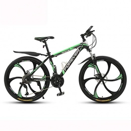 ZMCOV Bicicleta ZMCOV Bicicletas De Montaña para Hombres Y Mujeres, Bici De Acero Al Carbono De 24 / 26 Pulgadas, Bike De Montaña Todo Terreno con Doble Freno De Disco, 6 Radios, 30 Speed, 26Inch