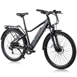 Moma Bikes Bicicleta Electrica, Urbana EBIKE-28 ', Alu. SHIMANO 7V & Doble  Freno Disco Bat. Ion Litio 36V 16Ah