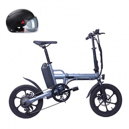 Pc-Glq Bicicleta 16" Bicicleta Eléctrica Plegable, 36Volt 13AH Unisex Adulto, Motor De 250W, Marco De Aleación De Aluminio, Batería De Litio Extraíble Coche Eléctrico De La Ciudad, Azul