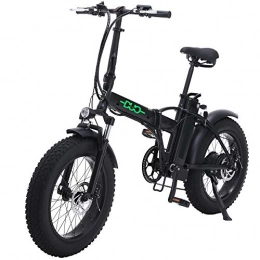 GUNAI Bicicleta 500W Bicicleta Eléctrica Plegable Montaña Nieve E-Bike Ciclismo de Carretera, 20 * 4.0 Pulgadas Neumático Gordo 48V 15AH Batería Pantalla LCD (Negro)
