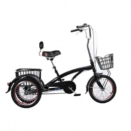 TXTC Bicicletas eléctrica Adulto Triciclos, Ancianos Vespa, Adultos De 16 Pulgadas Triciclos, Bici 3 Ruedas Trikes Bicicleta Cruiser con Trasero Carrito AndErgonomic Silla De Montar For La Tercera Edad, Mujeres, Hombres