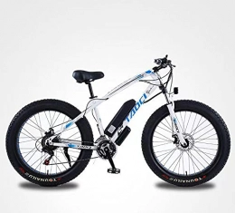 JUDIG Bicicletas eléctrica Batería de litio Bicicleta de velocidad variable Assist Long Endurance Snowmobile Adulto Mountain Bike (Blanco)