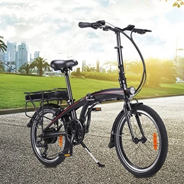 CM67 Bicicleta Bici electrica 20 Pulgadas Engranajes de 7 velocidades 3 Modos de conducción Cuadro Plegable de aleación de Aluminio Adultos Unisex E-Bike For Commuter
