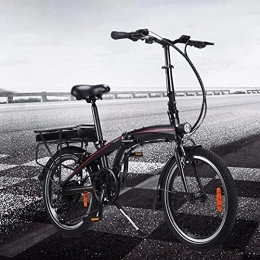CM67 Bicicleta Bici electrica 20 Pulgadas Engranajes de 7 velocidades Batería de 50 a 55 km de autonomía ultralarga Batería extraíble de Iones de Litio de 10 Ah Urbana Trekking Bicicleta eléctrica para viajeros