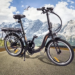 CM67 Bicicleta Bici electrica 250W Motor Sin Escobillas E-Bike Cuadro Plegable de aleación de Aluminio Crucero Inteligente Adultos Unisex