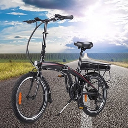 CM67 Bicicleta Bici electrica Plegable 20 Pulgadas Engranajes de 7 velocidades 3 Modos de conducción Cuadro Plegable de aleación de Aluminio Adultos Unisex Bicicleta eléctrica para viajeros