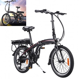 CM67 Bicicleta Bici electrica Plegable 20 Pulgadas Engranajes de 7 velocidades Batería de 50 a 55 km de autonomía ultralarga Batería extraíble de Iones de Litio de 10 Ah Adultos Unisex E-Bike For Commuter