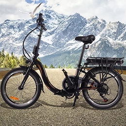 CM67 Bicicleta Bici electrica Plegable 250W Motor Sin Escobillas Bicicleta Eléctrica Urbana Cuadro Plegable de aleación de Aluminio Batería de 45 a 55 km de autonomía ultralarga Adultos Unisex