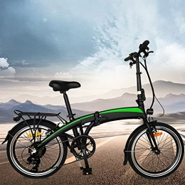 CM67 Bicicleta Bici electrica Plegable Cuadro de aleación de Aluminio Plegable 20 Pulgadas 3 Modos de conducción 7 velocidades Batería de Iones de Litio Oculta de 7, 5AH