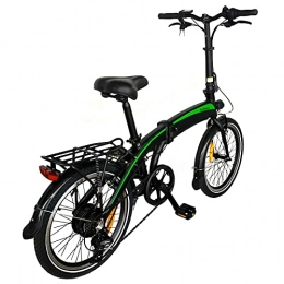 CM67 Bicicleta Bici electrica Plegable E-Bike 20 Pulgadas 3 Modos de conducción 7 velocidades Batería de Iones de Litio Oculta de 7, 5AH