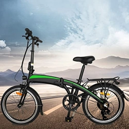 CM67 Bicicleta Bici electrica Plegable Marco Plegable 20 Pulgadas 250W 7 velocidades Batería de Iones de Litio Oculta 7.5AH extraíble