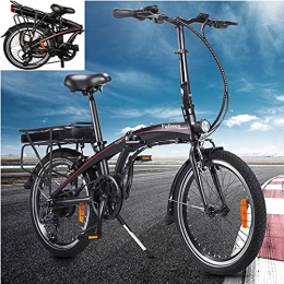 CM67 Bicicleta Bici Electricas Adulto con Ruedas de 20', Negro 75 Ah Motor 250 W Alcance hasta 45-55 km 25 km / h, Bicicletas De montaña para Hombres / Adultos