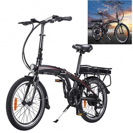 CM67 Bicicleta Bici Plegable electrica 20 Pulgadas Engranajes de 7 velocidades 250W Batería extraíble de Iones de Litio de 10 Ah Bicicleta Eléctrica E-Bike For Commuter