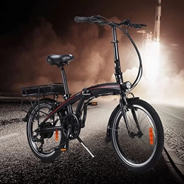CM67 Bicicletas eléctrica Bici Plegable electrica 20 Pulgadas Engranajes de 7 velocidades 250W Cuadro Plegable de aleación de Aluminio Adultos Unisex Compañero Fiable para el día a día