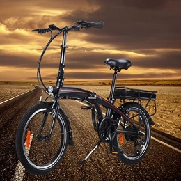 CM67 Bicicleta Bici Plegable electrica 20 Pulgadas Engranajes de 7 velocidades 250W Cuadro Plegable de aleación de Aluminio Bicicleta Eléctrica Compañero Fiable para el día a día