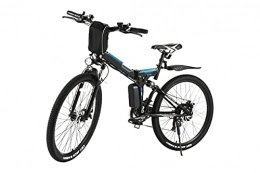 WIND SPEED Bicicletas eléctrica Bicicleta de Montaña Eléctrica de 26 Pulgadas con Batería de 36V 8Ah, 21 Velocidades Bicicleta de Montaña Eléctrica para Mujeres y Hombres con Batería de Litio Extraíble de 36 v 8 Ah,