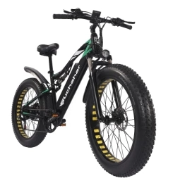 Suchahar Bicicletas eléctrica Bicicleta de Montaña Eléctrica Suchahar Shimano 7 Velocidades 26 * 4 Ebike Batería Extraíble 48V17Ah Doble Suspensión Bicicleta Eléctrica para Adultos