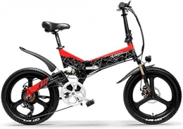 JINHH Bicicletas eléctrica Bicicleta elctrica plegable de 20 pulgadas 400W 48V 10.4Ah / 14.5Ah Batera de iones de litio Asistente de pedal de 5 niveles Suspensin delantera y trasera (Color: Rojo, Tamao: 10.4Ah Estndar)