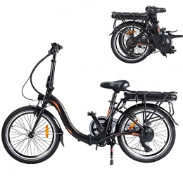 CM67 Bicicleta Bicicleta electrica Plegable Conduce a una Velocidad máxima de 25 km / h. Bici montaña Capacidad de la batería de Iones de Litio (AH) 10AH MTB electrica Tamaño de neumático 20 Pulgadas, Negro