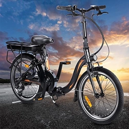 CM67 Bicicleta Bicicleta electrica Plegable Conduce a una Velocidad máxima de 25 km / h. Bicicleas Capacidad de la batería de Iones de Litio (AH) 10AH MTB electrica Tamaño de neumático 20 Pulgadas, Negro