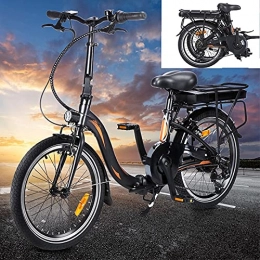 CM67 Bicicleta Bicicleta electrica Plegable Conduce a una Velocidad máxima de 25 km / h. Bicicletas Capacidad de la batería de Iones de Litio (AH) 10AH Bici Plegable Tamaño de neumático 20 Pulgadas, Negro