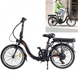 CM67 Bicicleta Bicicleta electrica Plegable Conduce a una Velocidad máxima de 25 km / h. Bikes electrica Capacidad de la batería de Iones de Litio (AH) 10AH MTB electrica Tamaño de neumático 20 Pulgadas, Negro