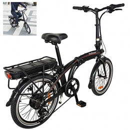 CM67 Bicicleta Bicicleta Electrica Plegable Urbana Negro, Fabricada en Aluminio de aviacin Plegable 25 km / h, hasta 45-55 km Bicicletas De Carretera para Mujeres / Hombres