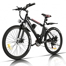 WIND SPEED Bicicletas eléctrica Bicicleta Eléctrica 250 W, Bicicleta Eléctrica de Montaña para Hombre con Batería Extraíble 36V / 8Ah, Frenos de Disco Hidráulicos, 21 Velocidades, Kilometraje de Recarga hasta 40 km, 26 Pulgad (Negro)