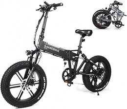 CCLLA Bicicleta Bicicleta eléctrica 500W Full Suspension Fat Tire Ebike Bicicleta eléctrica Plegable con batería de Litio de 48V 10.4AH para Adultos (Color: Negro) (Color: Negro)