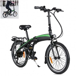 CM67 Bicicleta Bicicleta eléctrica Cuadro de aleación de Aluminio Plegable 20 Pulgadas 250W 7 velocidades Batería de Iones de Litio Oculta de 7, 5AH