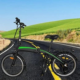CM67 Bicicleta Bicicleta eléctrica Cuadro de aleación de Aluminio Plegable 20 Pulgadas 3 Modos de conducción 7 velocidades Batería de Iones de Litio Oculta 7.5AH extraíble