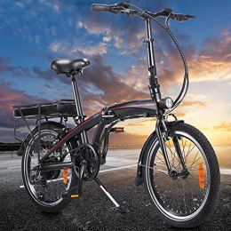 CM67 Bicicleta Bicicleta eléctrica de 20 Pulgadas y 250 W, Marco Plegable, Engranajes de 7 velocidades, batería de Iones de Litio extraíble de 10AH, Bicicleta eléctrica para viajeros