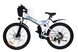 Farger Bicicletas eléctrica Bicicleta eléctrica de 26 pulgadas para hombre y mujer, bicicleta de montaña eléctrica con batería de 36 V y 10, 4 Ah y cambio Shimano de 21 velocidades (color blanco)