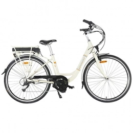 onWay Bicicletas eléctrica Bicicleta eléctrica de 28 pulgadas para mujer, precisa Shimano de 7 velocidades, motor Bafang 250 W, 36 V 10, 4 Ah, batería de litio Sanyo de onway, 5 niveles de apoyo, pantalla LCD