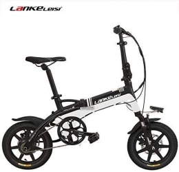 JINHH Bicicletas eléctrica Bicicleta eléctrica de asistencia de pedal plegable A6 Elite de 14 pulgadas, batería de litio oculta de 36V 8.7Ah, marco de aleación de aluminio, asistencia de pedal de 5 grados, rueda integrada