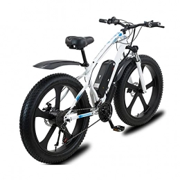 Bewinch Bicicletas eléctrica Bicicleta Eléctrica De Montaña 26"E-MTB Bicicleta 1000W con Batería De Iones De Litio Extraíble 48V 13A para Adultos, 21 Velocidades, Frenos De Disco, Blanco