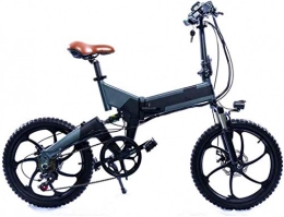 ZJZ Bicicleta Bicicleta eléctrica de montaña plegable para adultos de 20 pulgadas, 7 velocidades con bicicleta eléctrica ABS, motor de 500 W / batería de litio de 48 V 13 Ah, ruedas integradas de aleación de magnes